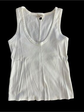 Universal Thread White Ribbed Scoop Neck Tank
